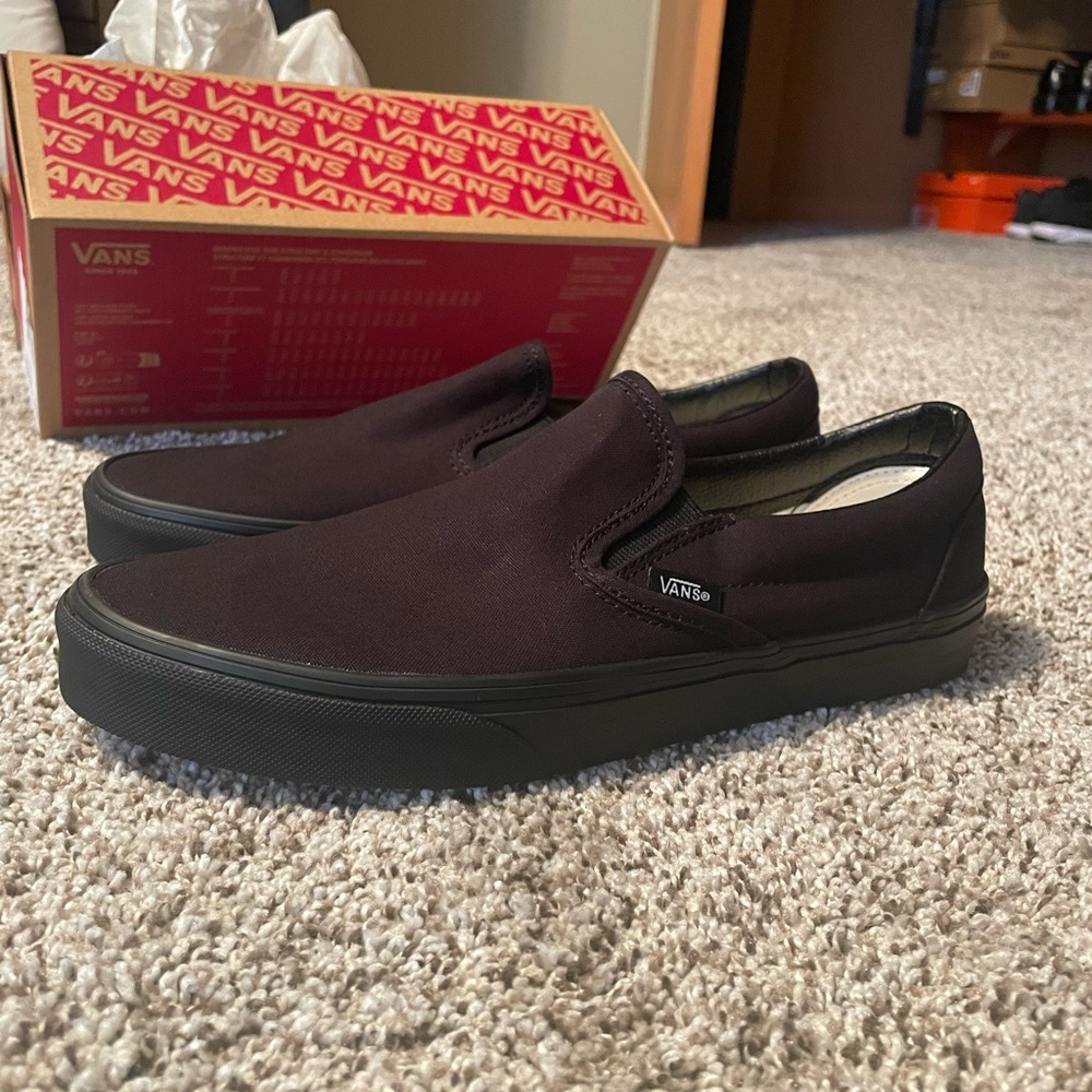NIB black slip on vans
